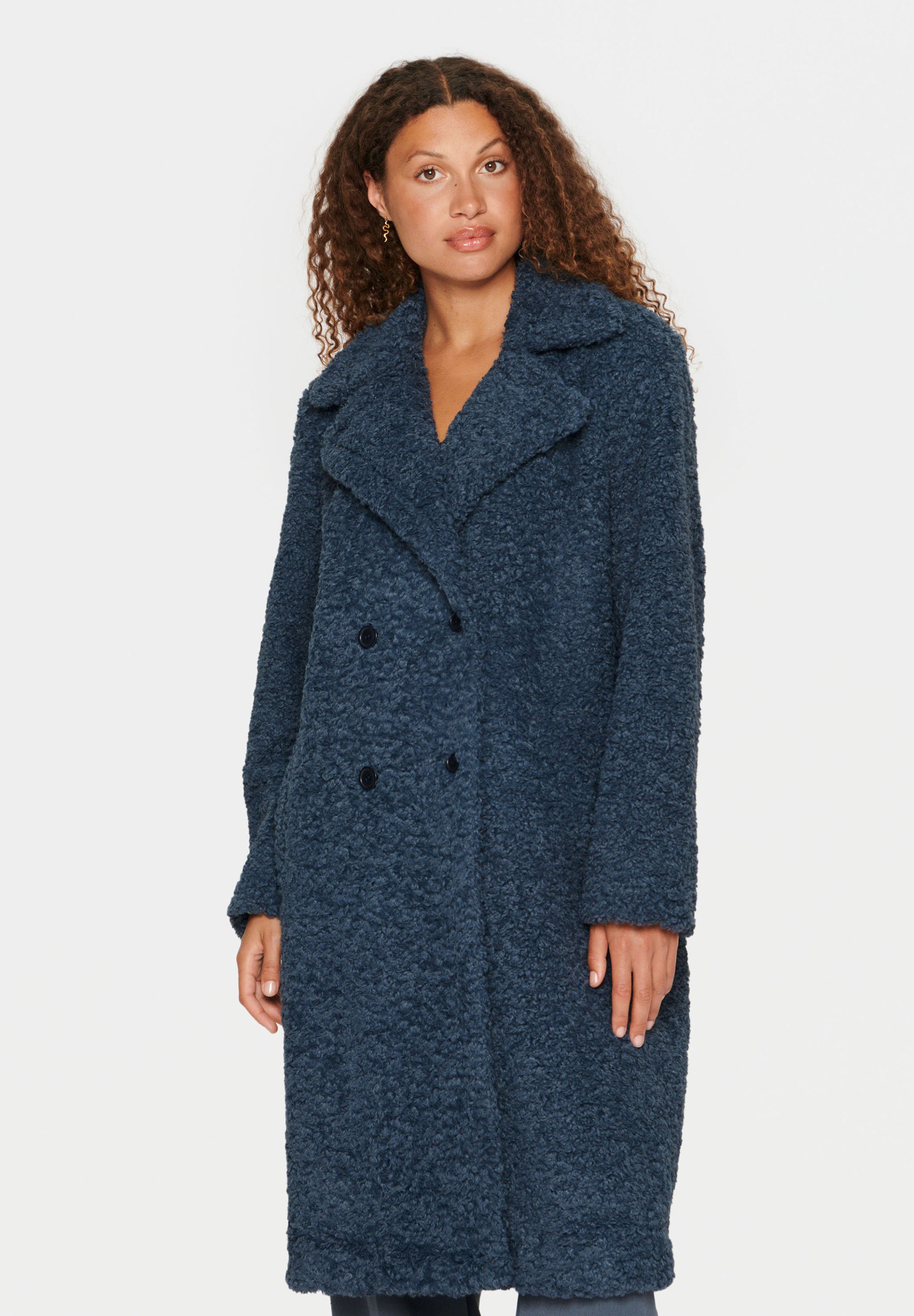 Teddy mantel damen dunkelblau Clearance